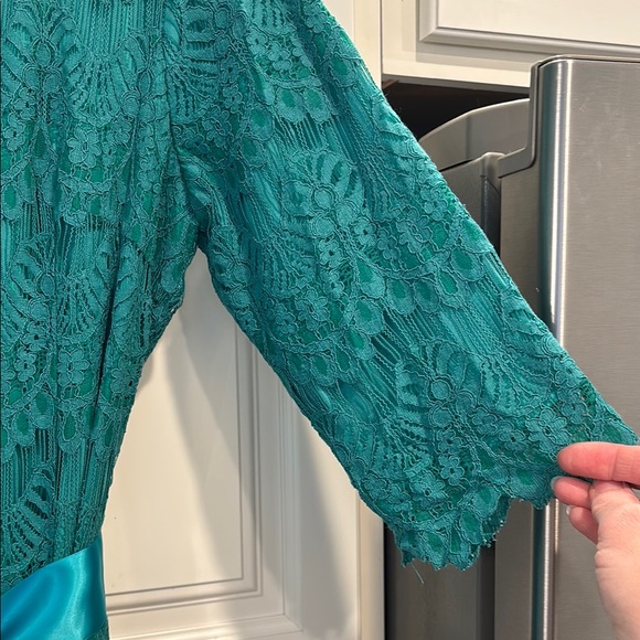 Dainty Jewells Night in Paris Teal Maxi Dress size large - Picture 3 of 5